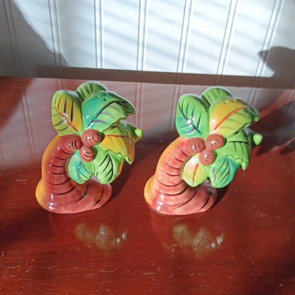 Clay Art Palm Tree Salt & Pepper Shakers